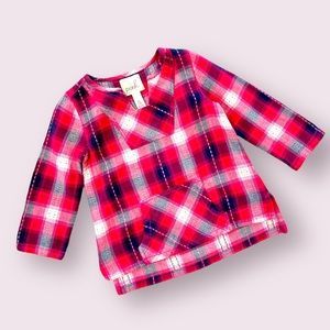 Peek: Magenta/Navy Blue, Plaid pullover, long sleeve shirt.